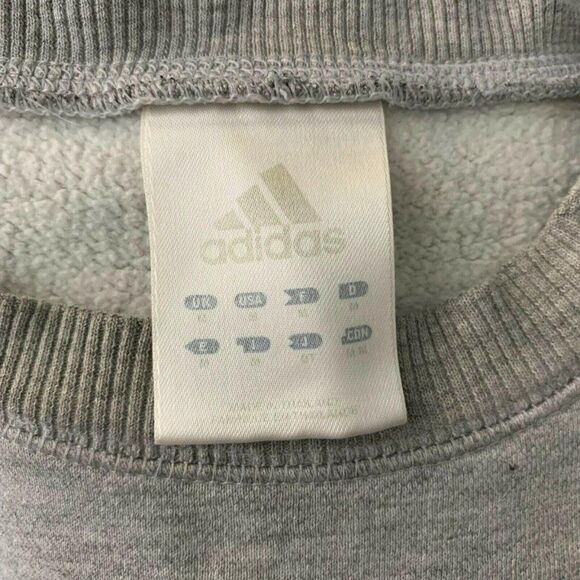 Vintage 90s Adidas Crewneck Sweatshirt M Grey Logo - Picture 6 of 6